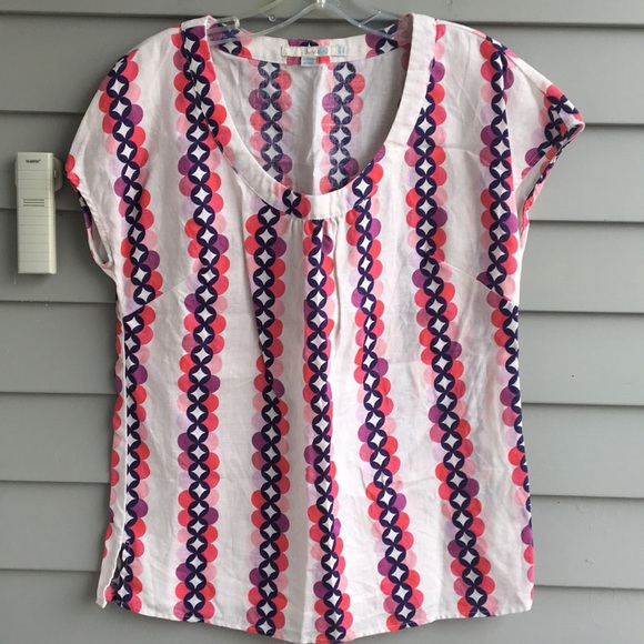 Boden Tops - Boden “Betty” printed linen top Sz.6